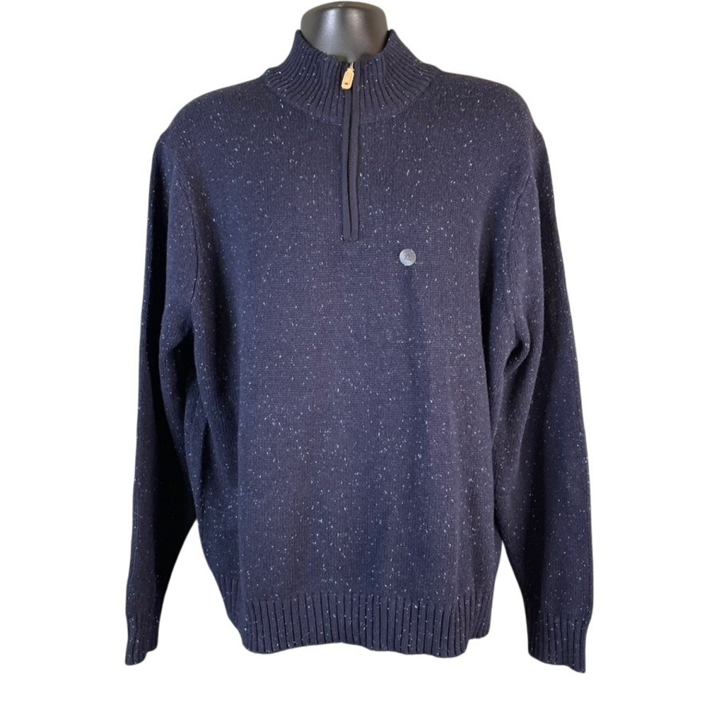 NWT Crown & Ivy Mens XL Navy Coast Speckled Quarter Zip Pullover Sweater Preppy